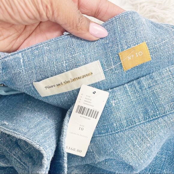 Anthropologie Pilcro & the Letterpress Metallic Blue Asymmetrical Skirt‎ Size 10 - Picture 3 of 5